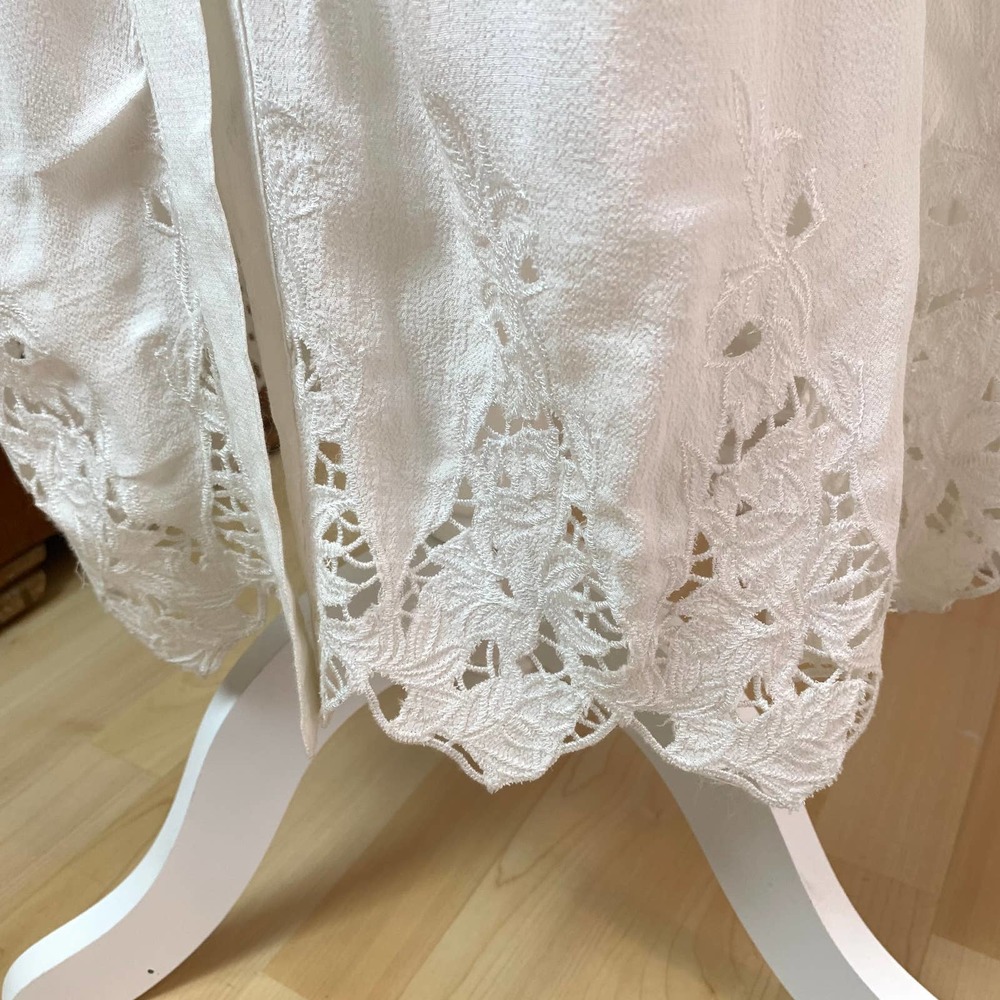 New! ASTR The Label High Waist Button Maxi A-Line Skirt Crochet White Size M - Picture 4 of 11
